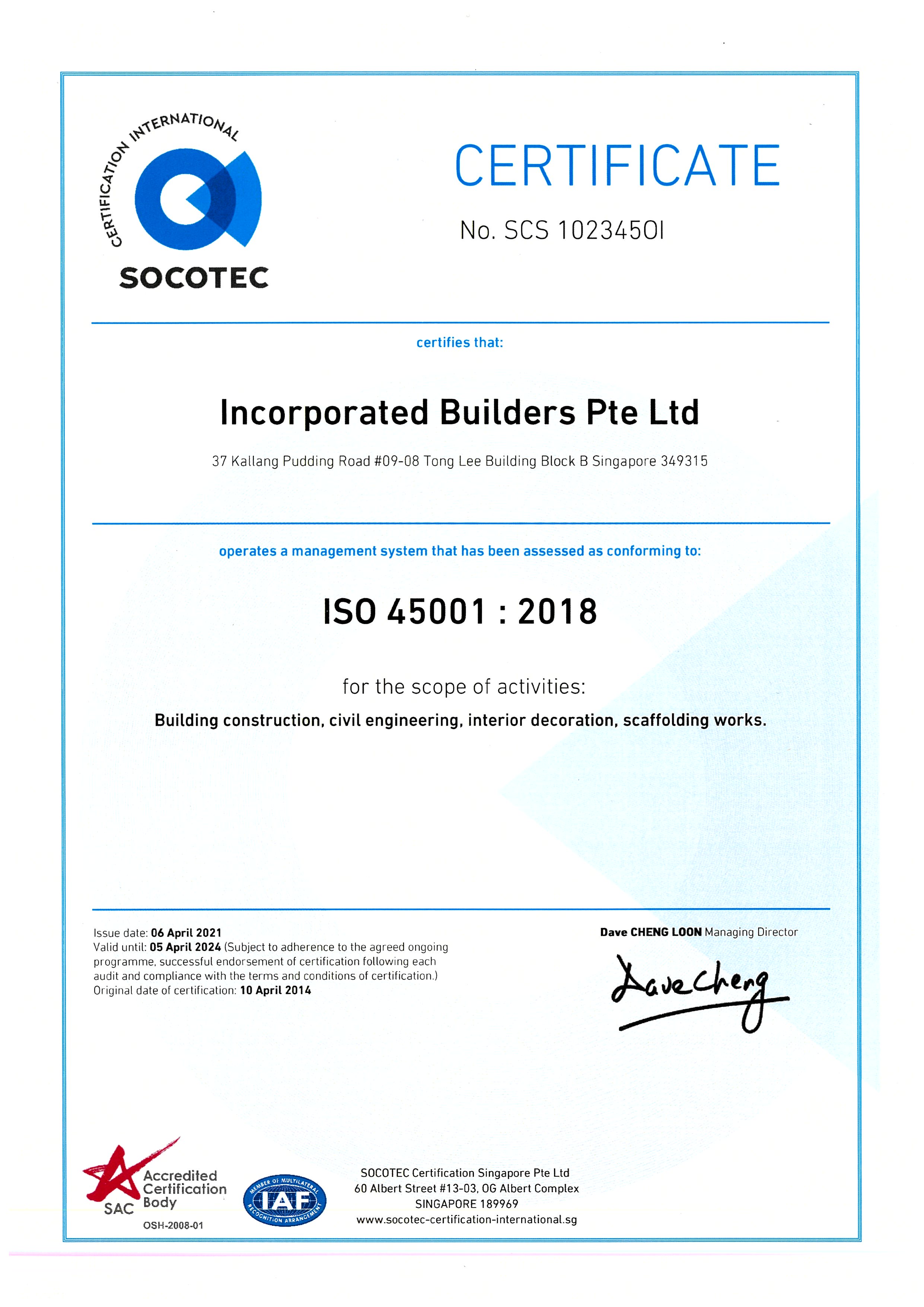 ISO 45001 : 2018